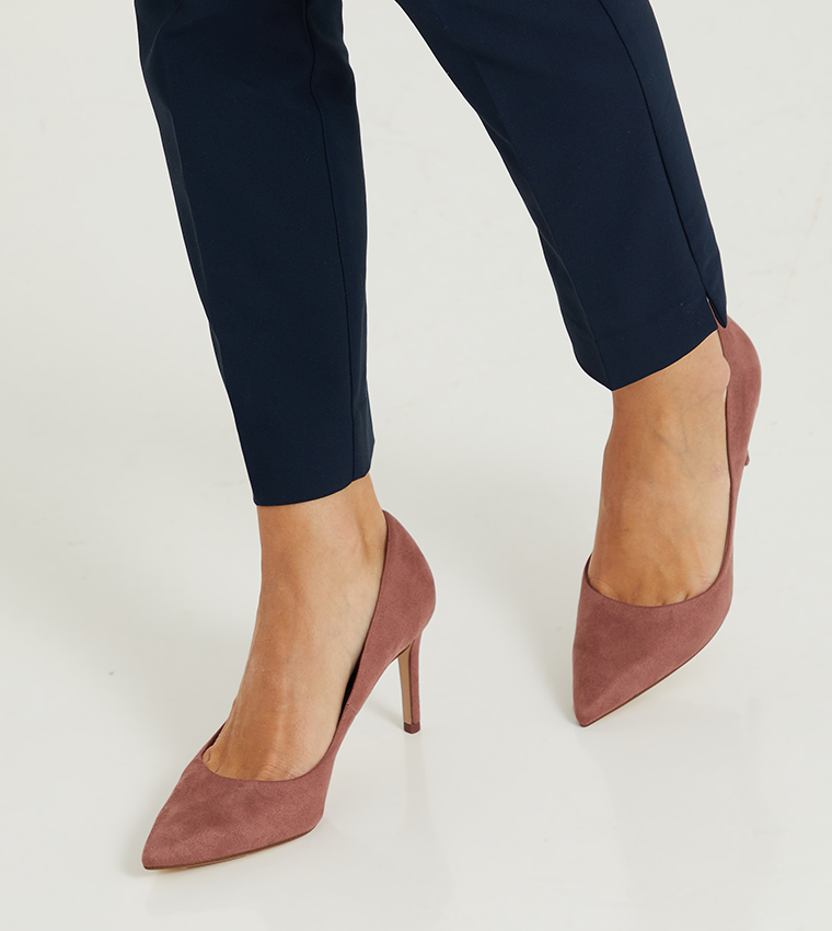 Textured Pointed Toe Stiletto Pumps