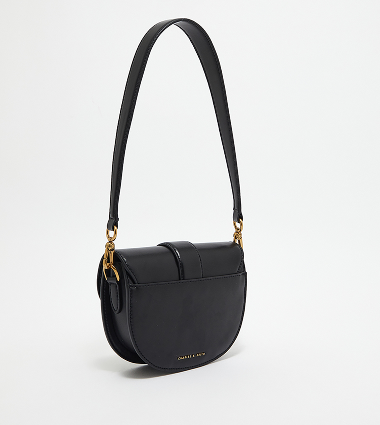 Buy Charles & Keith Mini Gabine Saddle Bag In Black 6thStreet UAE