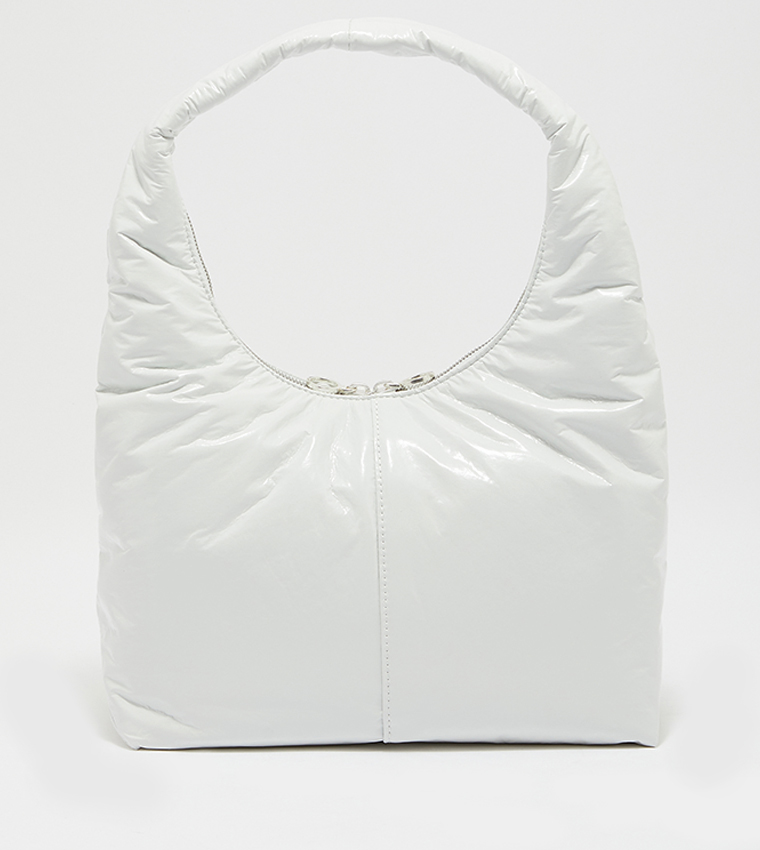 Buy Charles & Keith Wrinkled Effect Large Hobo Bag In White ...
