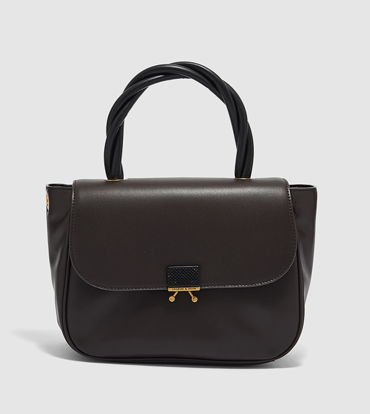 Buy Charles & Keith Twist Top Handle Bag In Brown 6thStreet Qatar