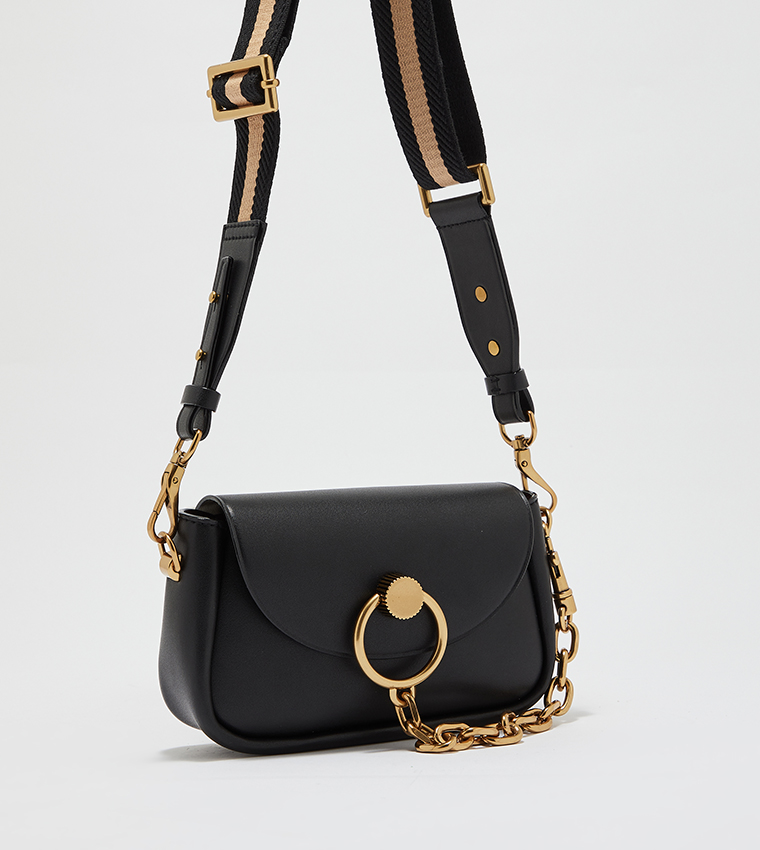 Buy Charles & Keith Chunky Chain Link Crossbody Bag In Black
