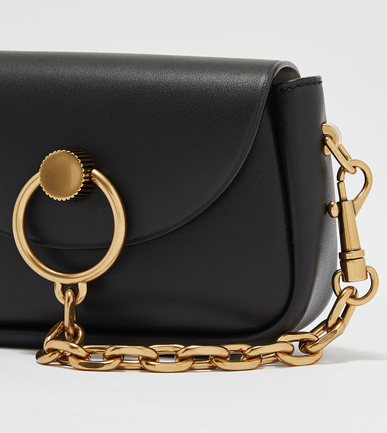 Buy Charles & Keith Chunky Chain Link Crossbody Bag In Black