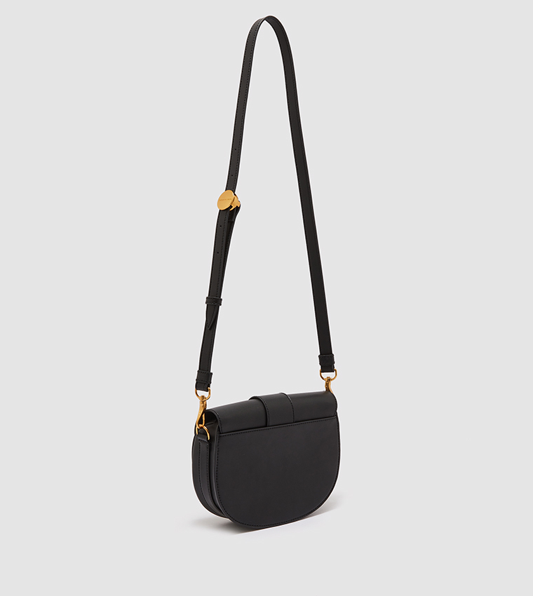 Buy Charles & Keith Amelia Metallic Push Lock Crossbody Bag In Black |  6thStreet Bahrain