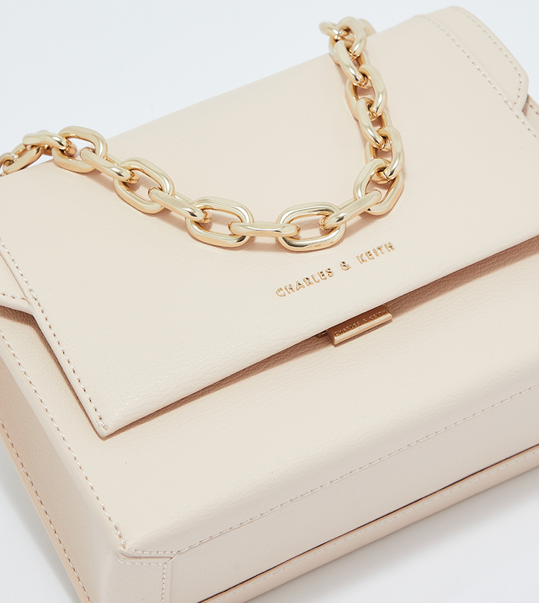 Charles and keith chain online link embossed crossbody bag