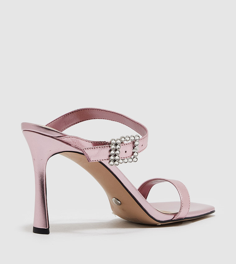 Buy Charles & Keith Leather Gem Embellished Stiletto Sandals In