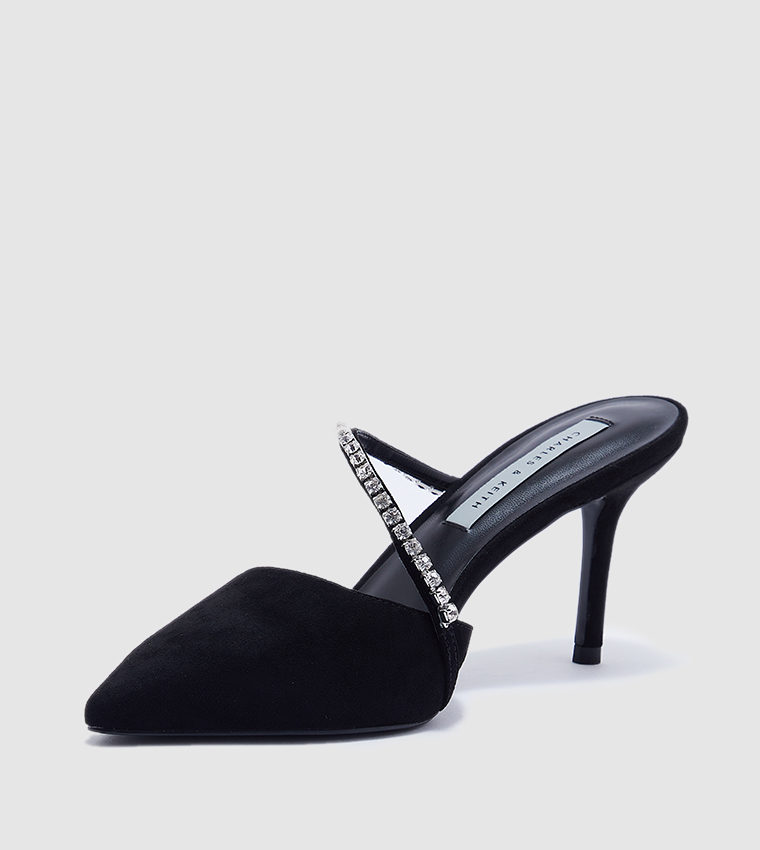 Charles & Keith Women's Gem-Encrusted Stiletto Mules