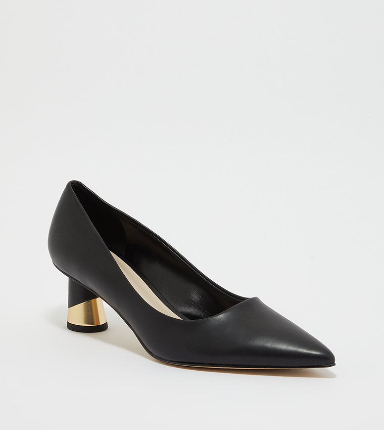 Metallic Sculptural Heel Pumps 