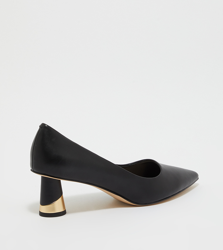 Metallic Sculptural Heel Pumps 