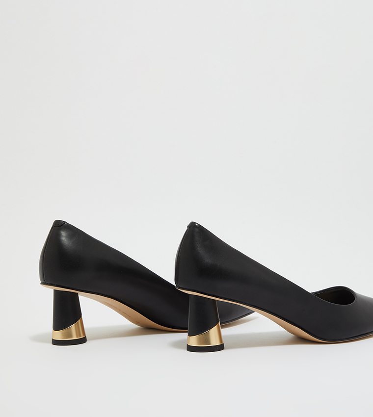 Metallic Sculptural Heel Pumps 