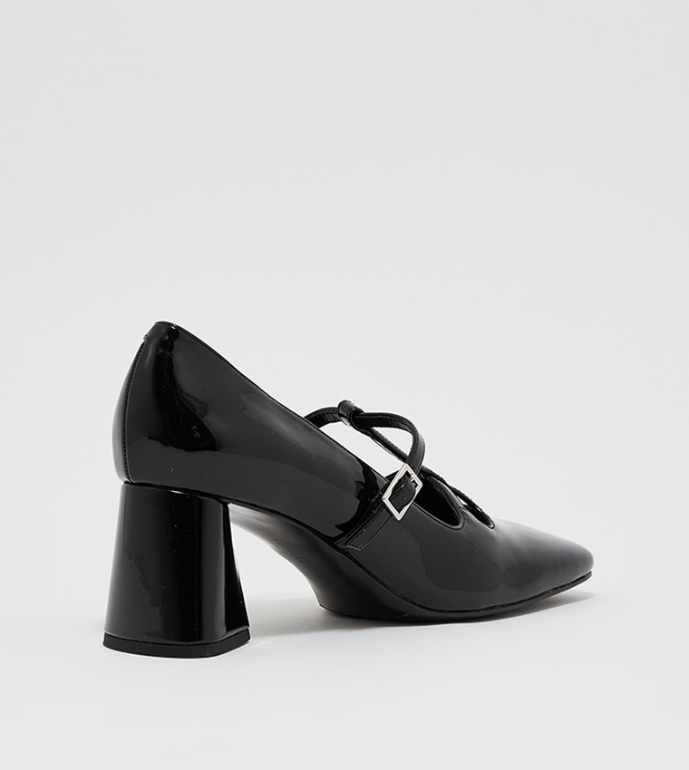 Buy Charles & Keith Patent Double Strap Mary Jane Pumps In Black ...