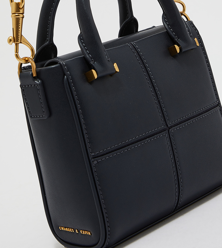Buy Charles  Keith Textured Panelled Top Handle Bag In Blue | 6thStreet  Qatar