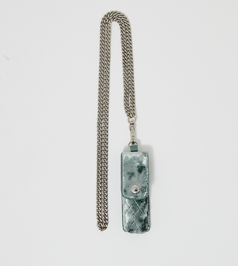 Holly Chain-Strap Velvet Mini Pouch​