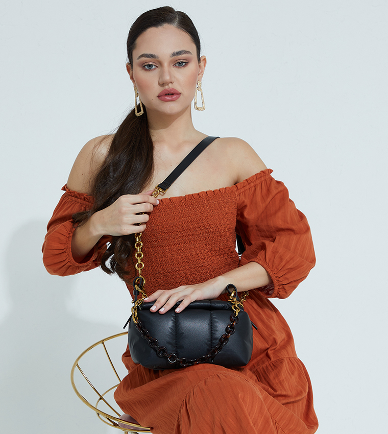 Fold Over Boxy Shoulder Bag