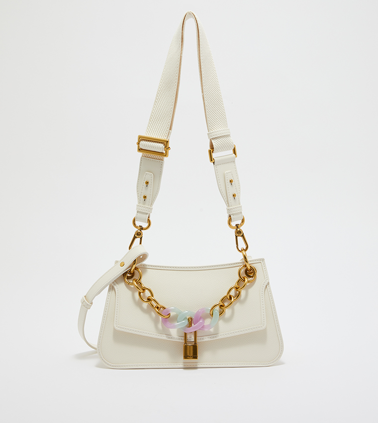 حقيبة باغيت بإبزيم وسلسلة باللون الذهبي 