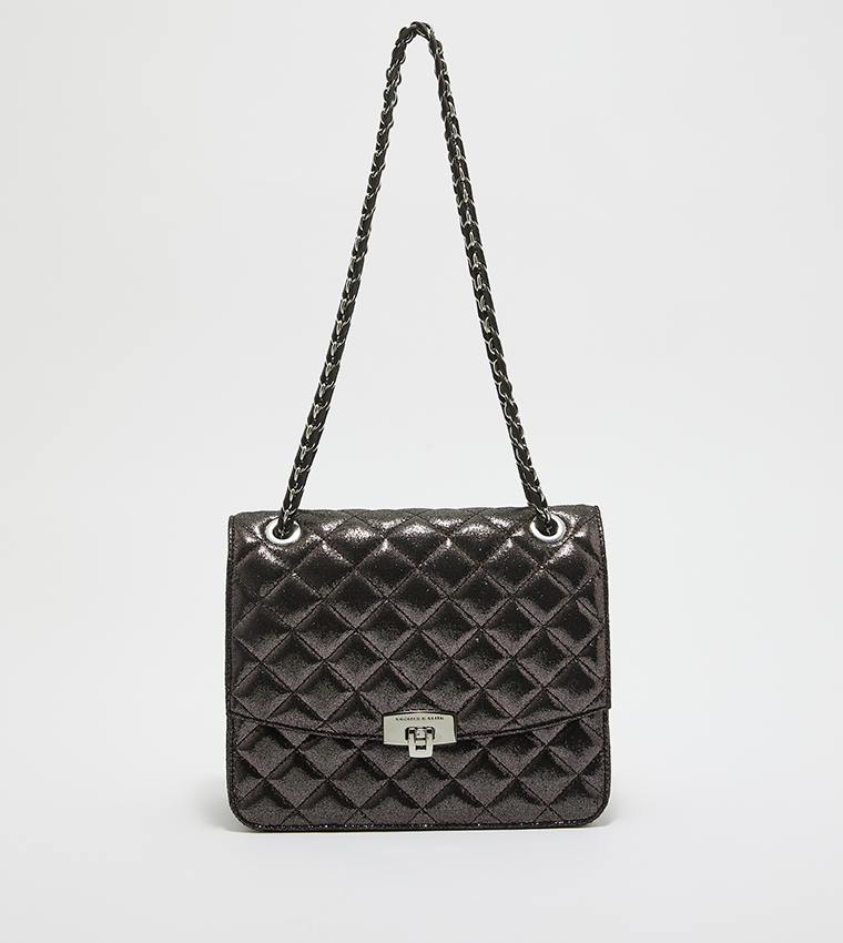 Quilted push best sale lock bag