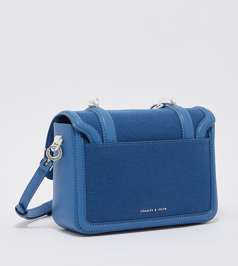 Charles and keith blue sling bag hot sale