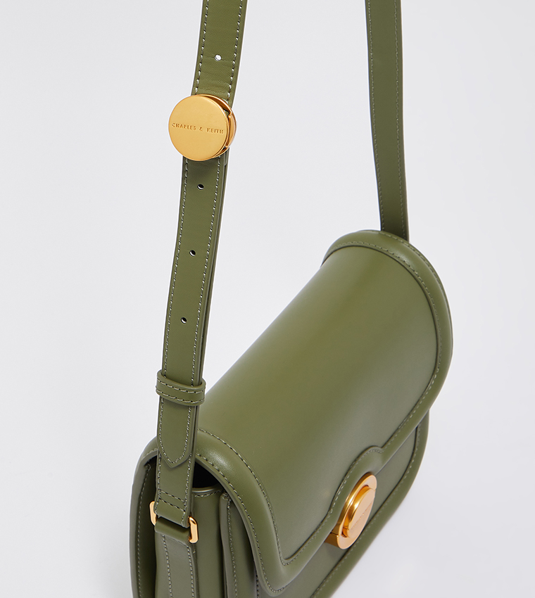 Buy Charles & Keith Push Lock Crossbody Bag In Olive 6thStreet UAE