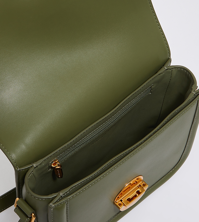 Buy Charles & Keith Push Lock Crossbody Bag In Olive 6thStreet UAE