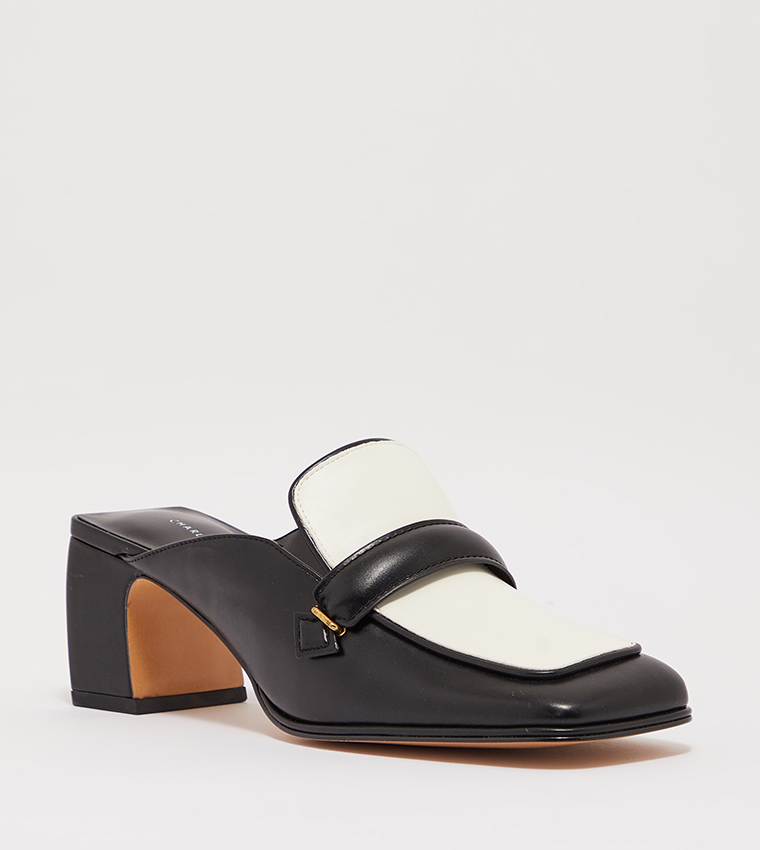 black loafer mules