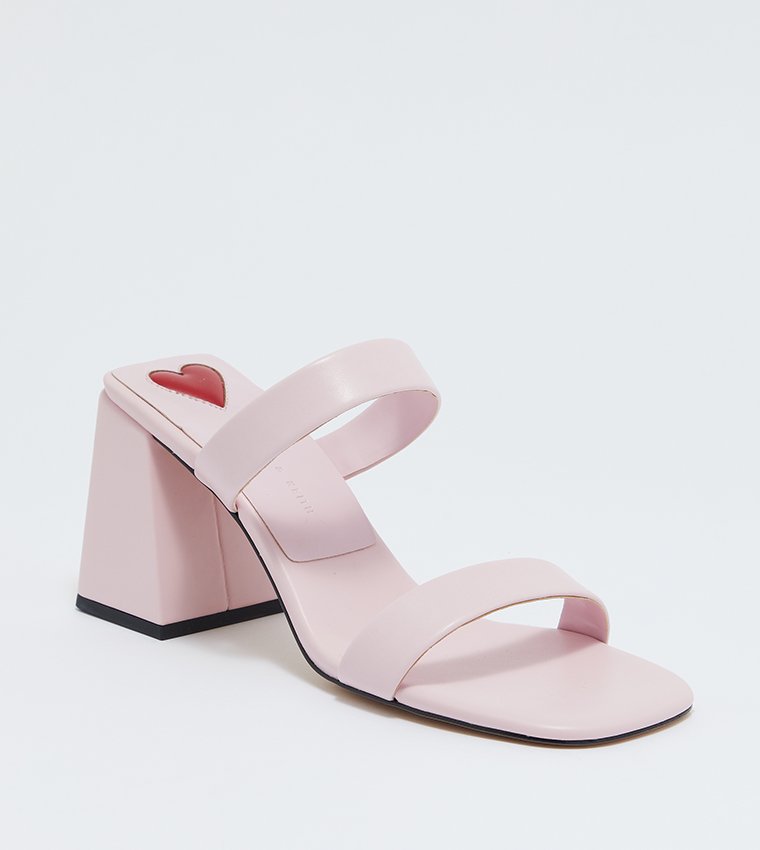 Pink mule sales sandals