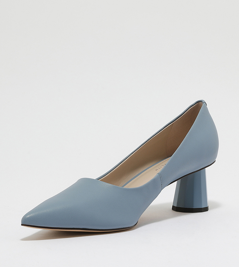 Cone Heel Pointed-Toe Pumps 
