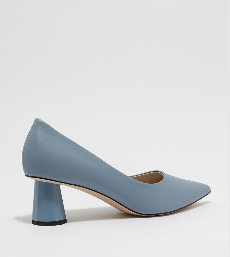 Cone Heel Pointed-Toe Pumps 