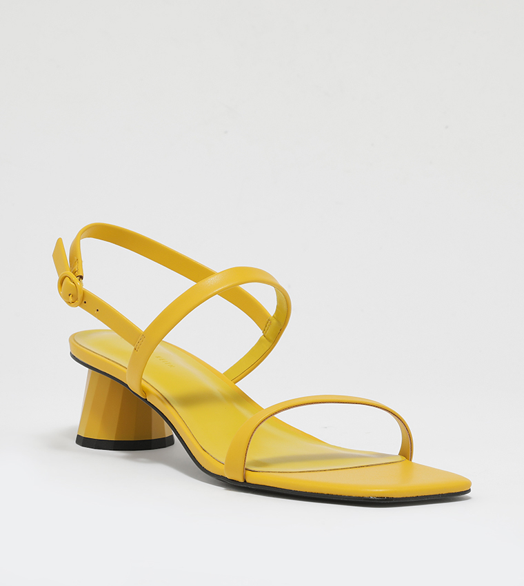 Yellow hot sale strappy heels