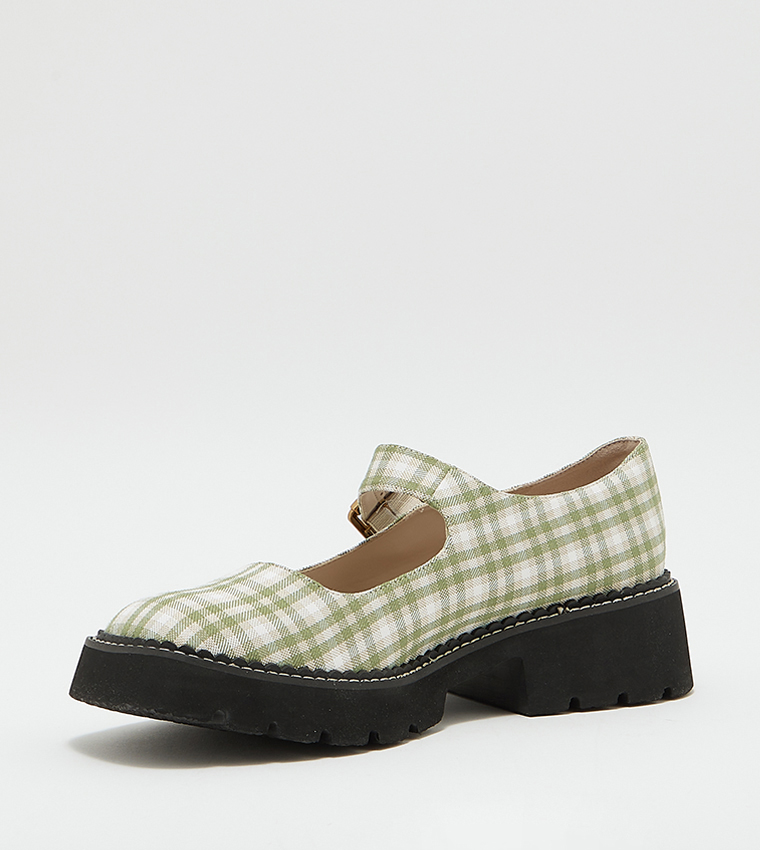 Metallic Buckle Patent Mary Jane Shoes 