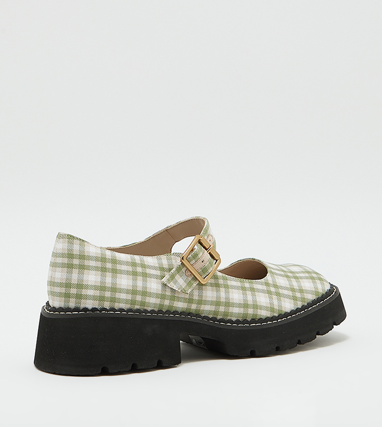 Metallic Buckle Patent Mary Jane Shoes 