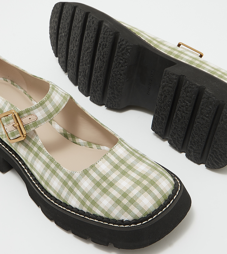Metallic Buckle Patent Mary Jane Shoes 