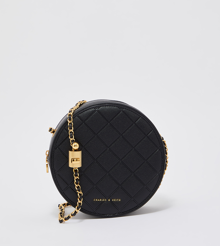 Round black cross body bag hot sale