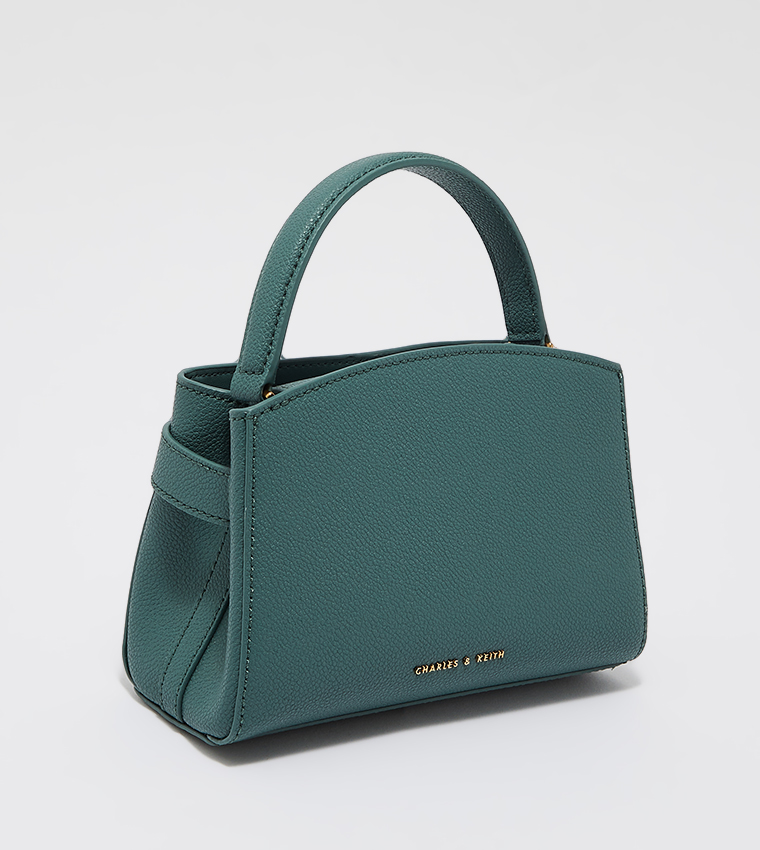 Aubrielle Metallic-Buckle Top Handle Bag