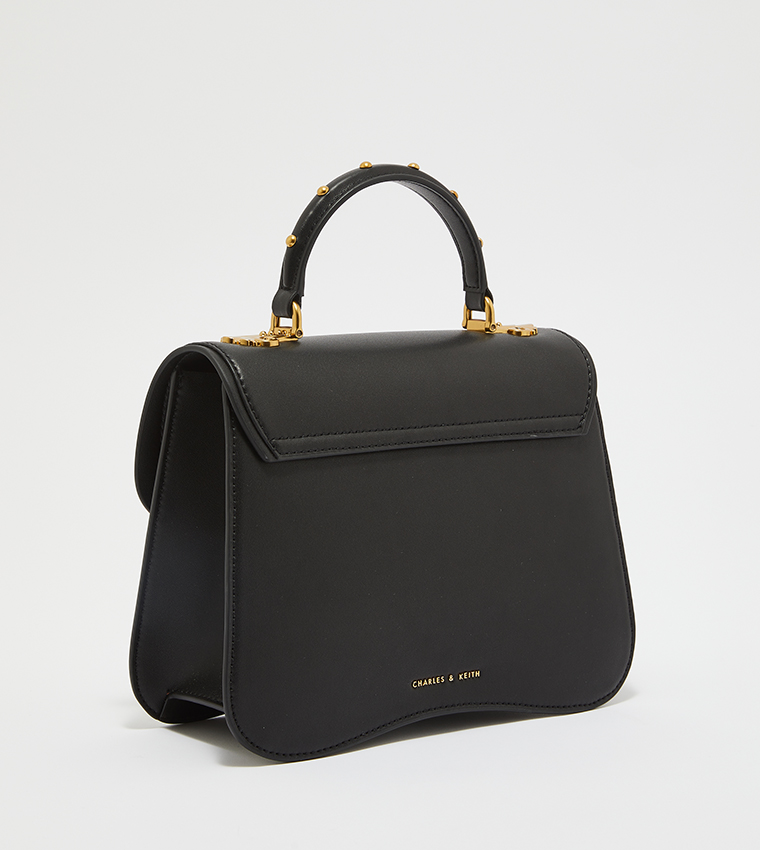 Buy Charles & Keith Meriah Studded Top Handle Bag In Black  