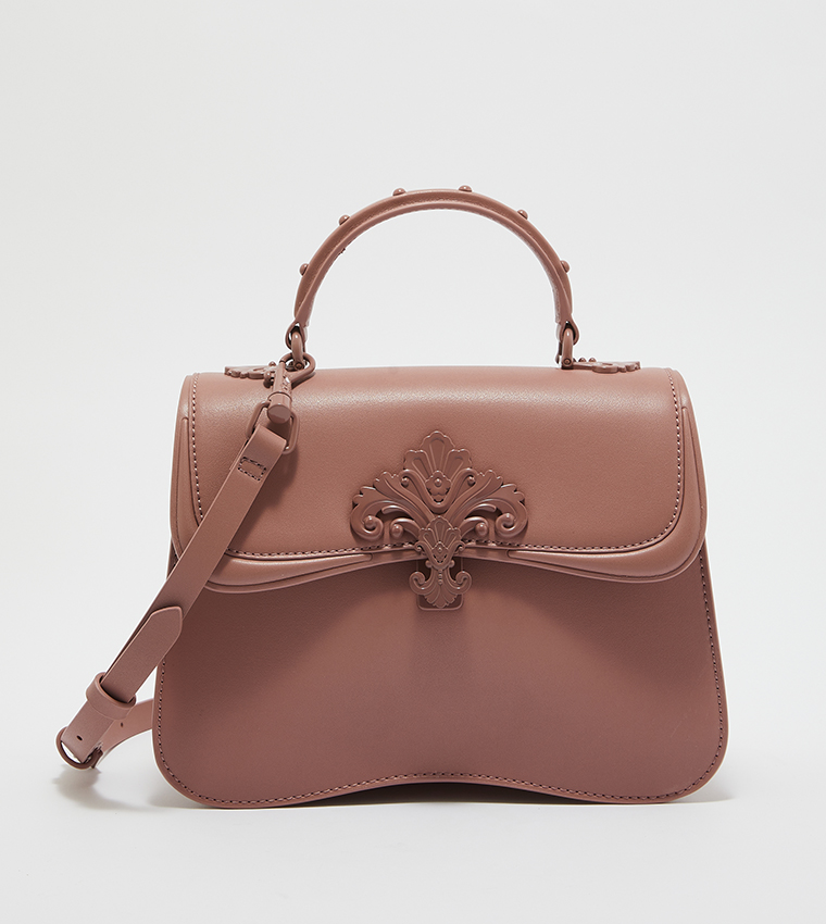 Buy Charles & Keith Meriah Studded Top Handle Bag In Pink