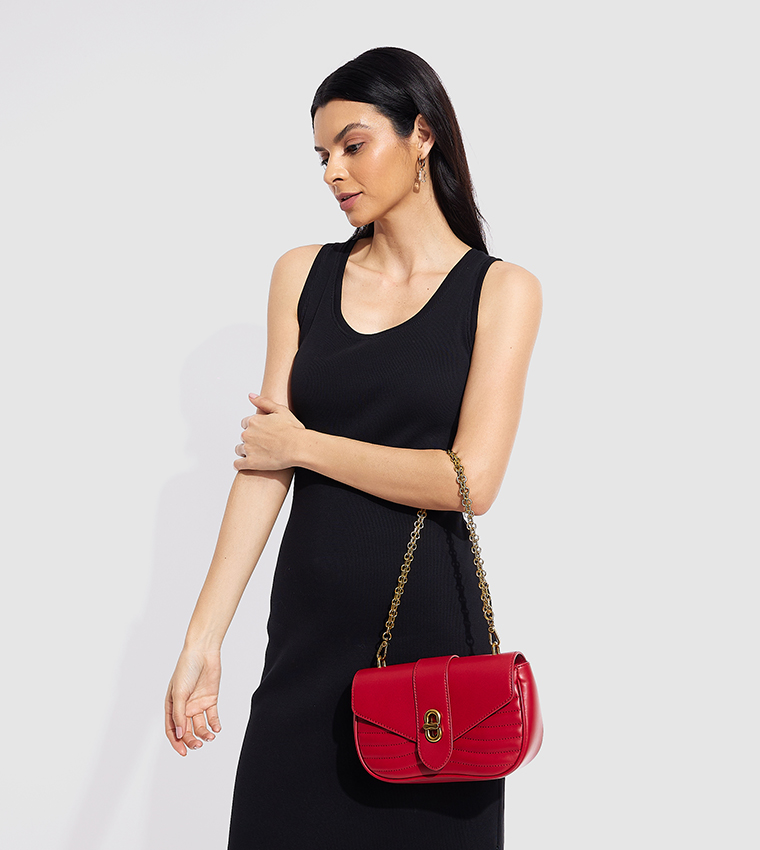 AUBRIELLE Quilted Chain Handle Crossbody Bag 