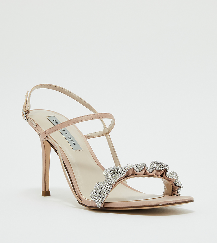 Blush embellished clearance heels