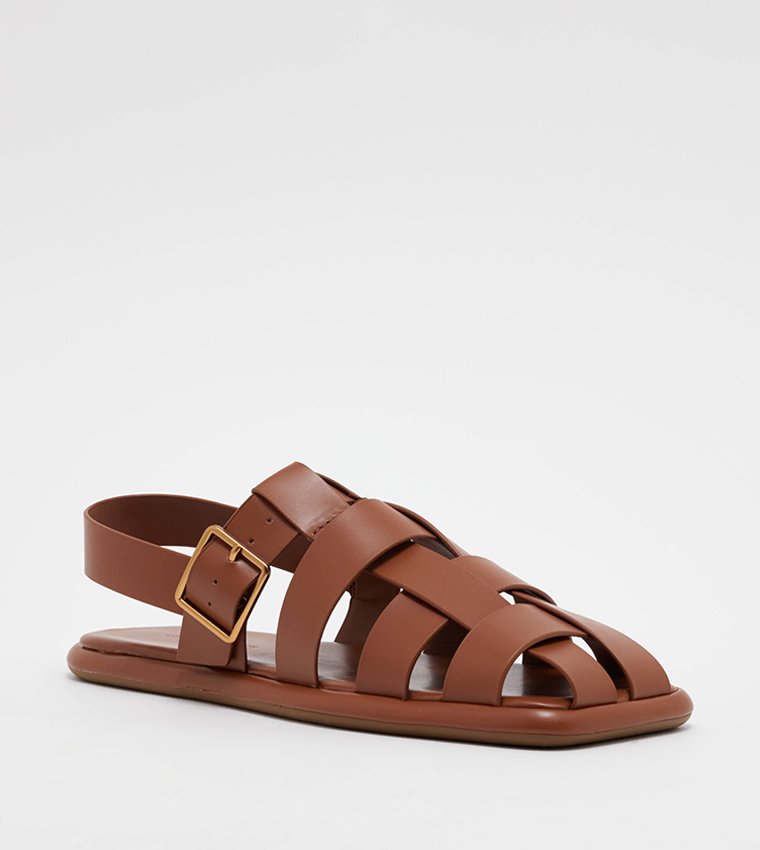Buy Charles & Keith Metallic Buckle Caged Slingback Sandals