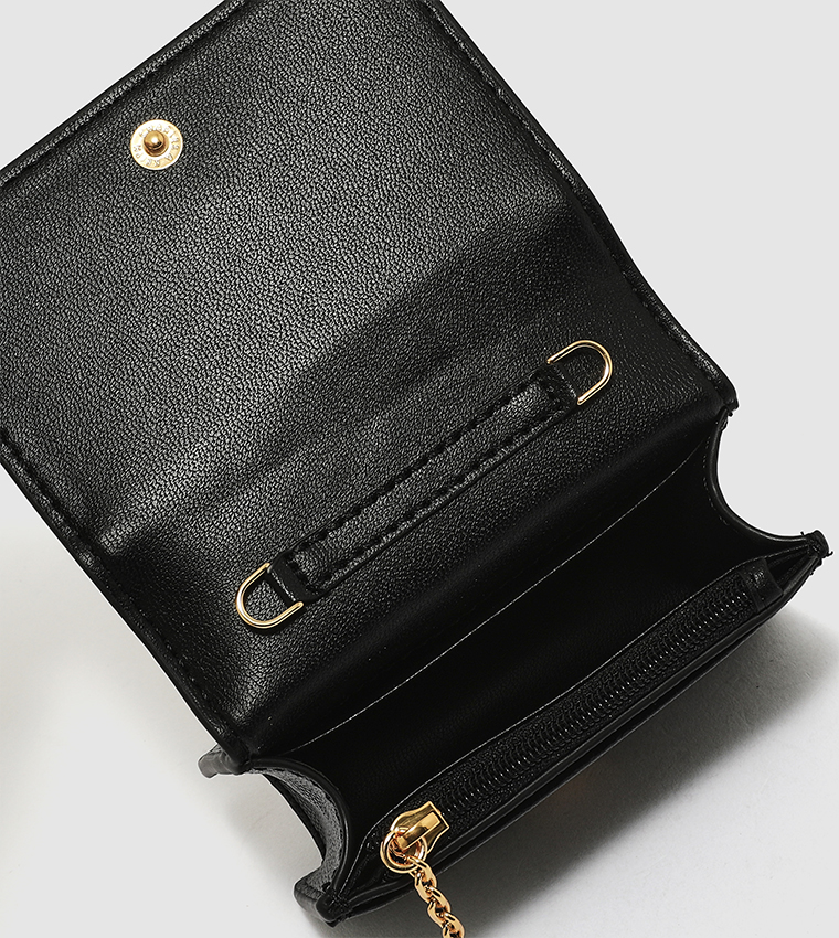MICAELA Quilted Mini Wallet with Chain Strap
