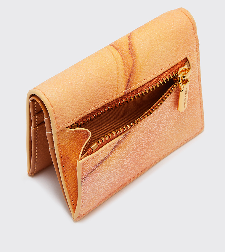 Pumpkin Magnetic Front Flap Long Wallet | CHARLES & KEITH