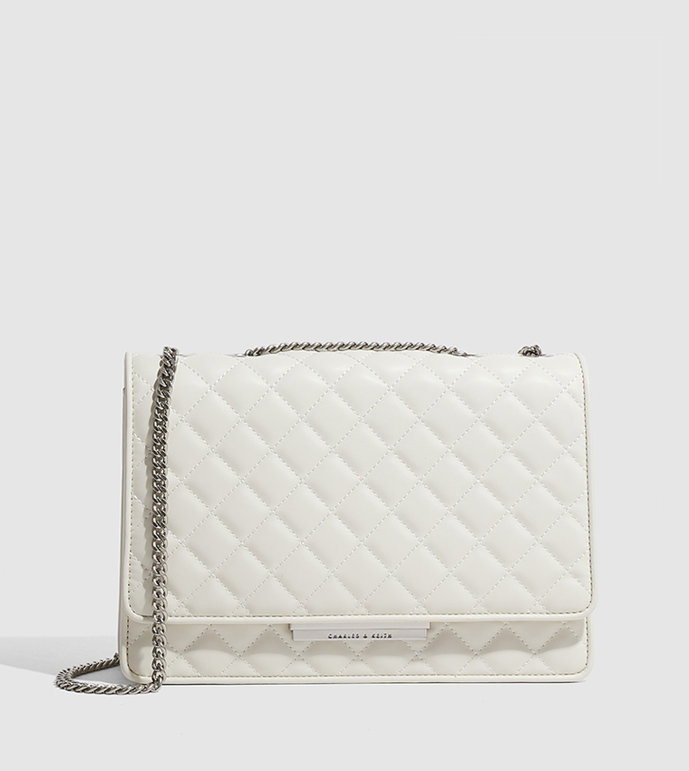 Buy Charles Keith Quilted Convertible Shoulder Bag In White