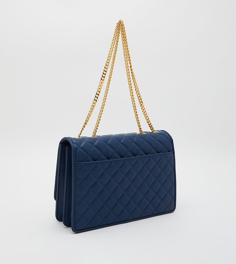 Navy quilted handbag on sale