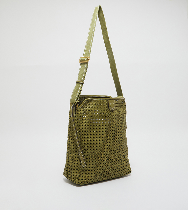 Buy Charles & Keith Cecily Woven Large Shoulder Bag In Green | 6thStreet  Kuwait