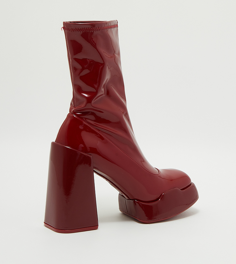 Patent ankle store heeled boots