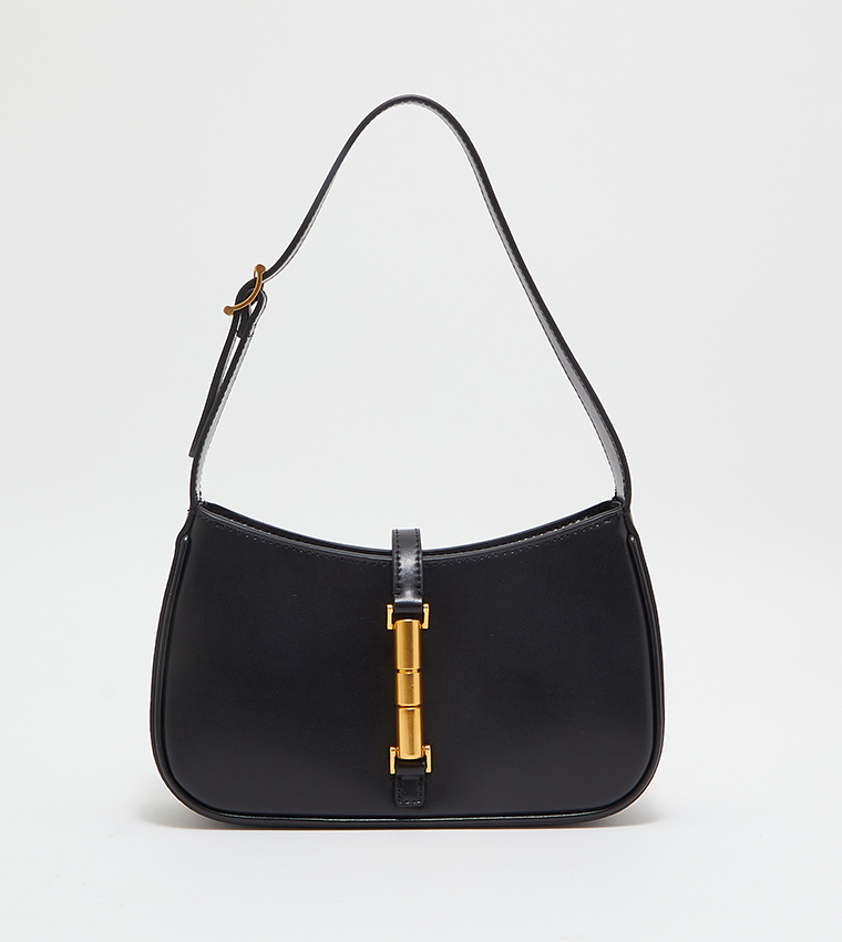 Buy Charles & Keith Cesia Metallic Accent Shoulder Bag In Black