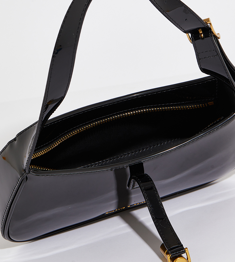 Buy Charles & Keith CESIA Metallic Accent Shoulder Bag In Black
