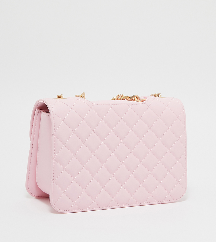 Buy Charles & Keith Chain Detailed Quilted Sling Bag In Pink