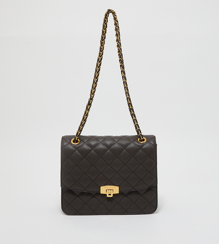 Meriah Chain Strap Crossbody Bag - black - ShopperBoard