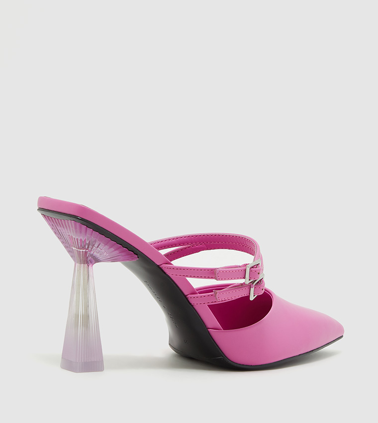 Buy Charles Keith Strappy Slant Heel Mules In Pink 6thStreet