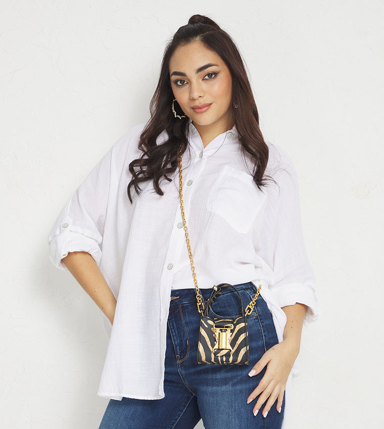 Ivy Patterned Top Handle Mini Bag