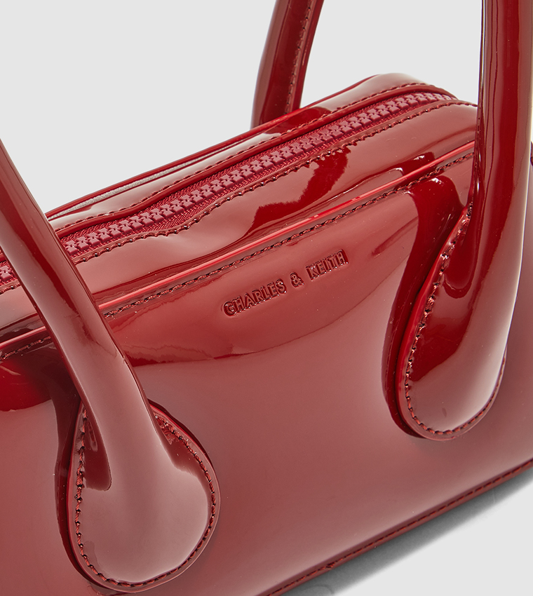 Chain Accent Push Lock Crossbody Bag